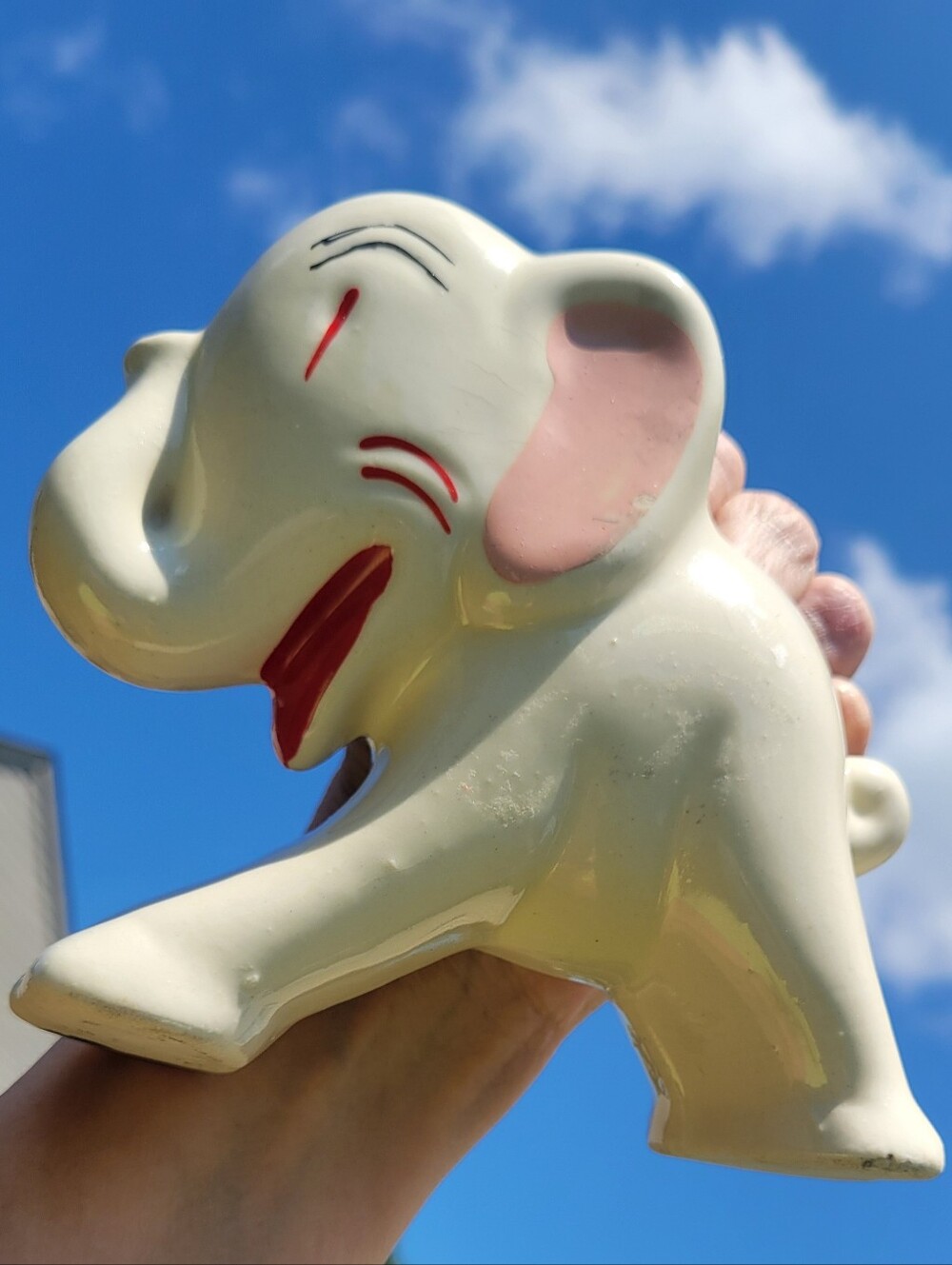 Vintage Hull Ceramic "Stretch" Elephant Planter 1950s Pottery  Cute!